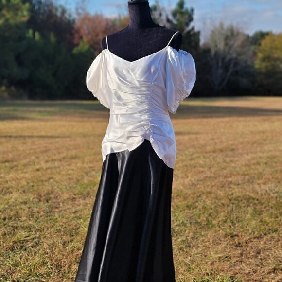 Black/Ivory Evening Gown (See Pix For Size) - Picture 6 of 12